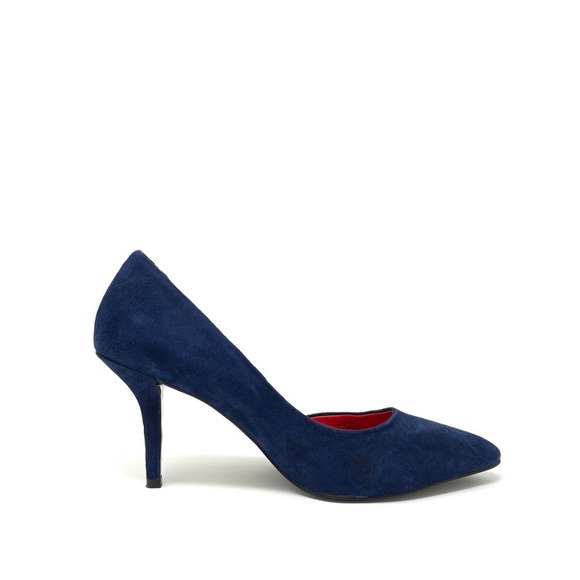 Charles Jourdan Blue Suede Heels